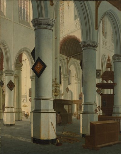 Interiøret i den gamle kirken, Delft, 1660. av Hendrik Cornelisz. van Vliet