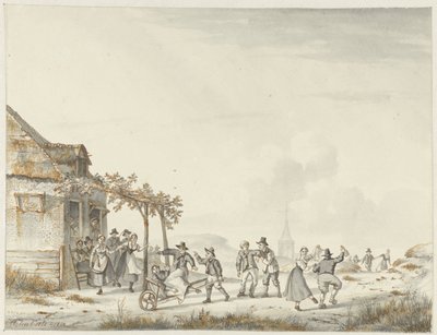 Landsbyfest på et vertshus på sanddynene av Hendrik Gerrit ten Cate
