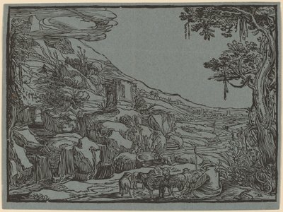 Arkadisk landskap av Hendrik Goltzius