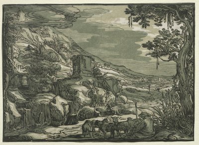 Arkadisk landskap, ca. 1615. av Hendrik Goltzius