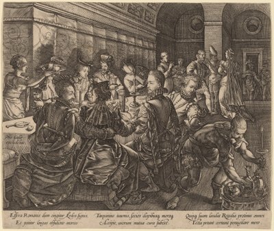 Bankett i huset til Tarquinius Collatinus av Hendrik Goltzius