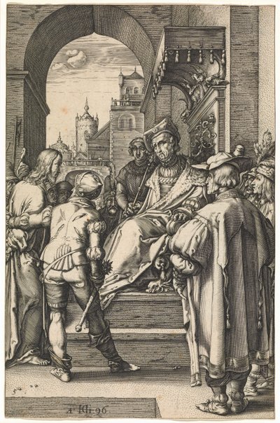 Kristus før Pilatus, etter 1596 (gravering) av Hendrik Goltzius