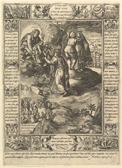 Cura Dei Pro Suis, fra Allegories of the Christian Faith, fra Christian and Profane Allegories. av Hendrik Goltzius