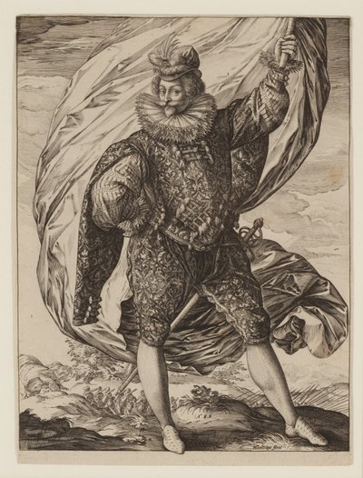 Flaggbærer Gerrit Pieters Ruicharer av Hendrik Goltzius