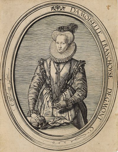 Françoise av Luxembourg, grevinne av Gavre, Dame de Fiennes 1495-1557, 1580. av Hendrik Goltzius