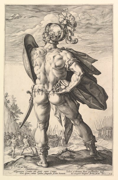 Marcus Valerius, fra serien The Roman Heroes, 1586. av Hendrik Goltzius