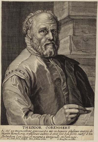 Portrett av Theodore Cornhert av Hendrik Goltzius