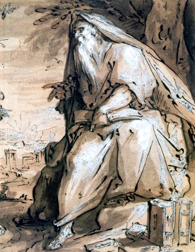 Profet, c1600 av Hendrik Goltzius