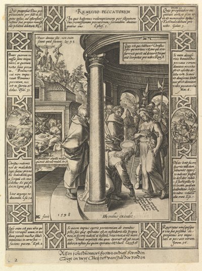 Syndernes forlatelse, fra allegoriene om den kristne trosbekjennelse, 1598 av Hendrik Goltzius