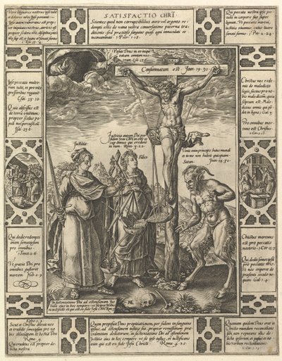 Satisfactio Christi, fra Allegories of the Christian Faith, fra Christian and Profane Allego.... av Hendrik Goltzius