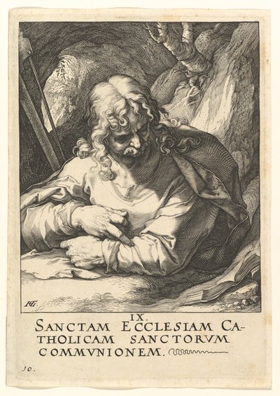 St. Jakob den Mindre, fra Kristus, apostlene og St. Paulus med trosbekjennelsen, ca. 1589. av Hendrik Goltzius