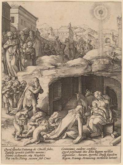 Tilbedelsen av magiene av Hendrik Goltzius