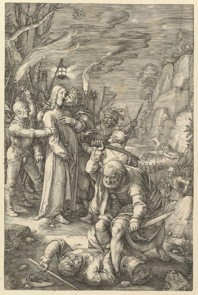 The Betrayal of Christ, fra The Passion of Christ, 1598. av Hendrik Goltzius