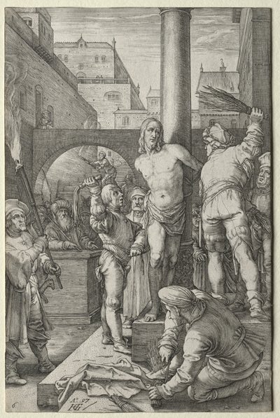 Flageleringen fra The Passion. av Hendrik Goltzius