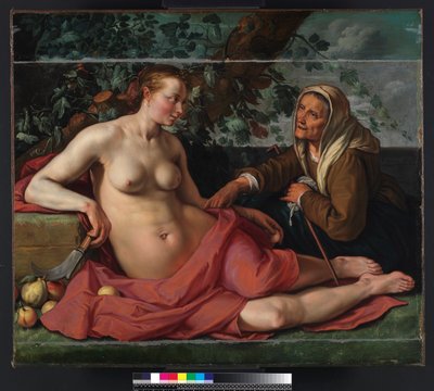 Vertumnus og Pomona, 1615 av Hendrik Goltzius