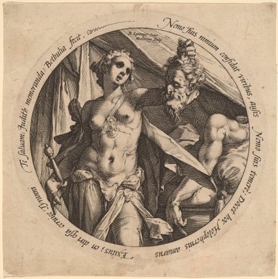 Judith med sjefen for Holofernes av Hendrik Goltzius, after Bartholomaeus Spranger