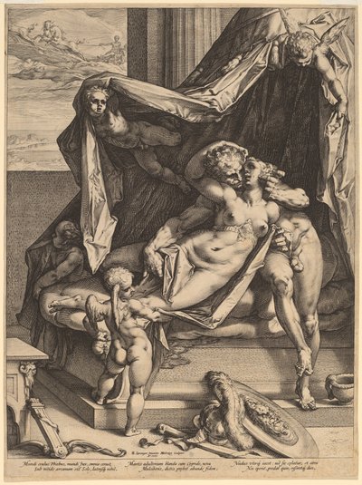 Mars og Venus av Hendrik Goltzius, after Bartholomaeus Spranger