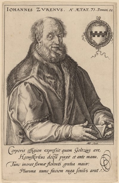 Johannes Zurenus (Jan van Zuren) av Hendrik Goltzius after Maerten van Heemskerck