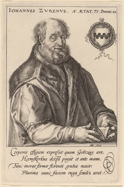 Johannes Zurenus (Jan van Zuren) av Hendrik Goltzius after Maerten van Heemskerck