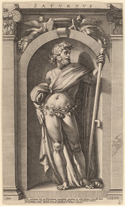 Saturn av Hendrik Goltzius after Polidoro da Caravaggio
