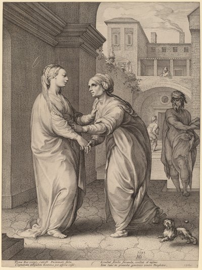 Besøket av Hendrik Goltzius in the style of Parmigianino