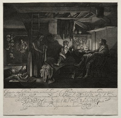 Jupiter og Merkur ved huset til Filemon og Baucis. av Hendrik Goudt