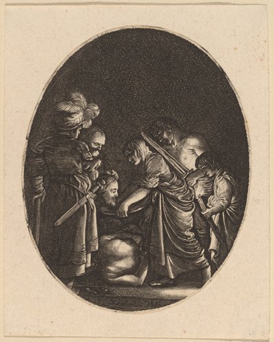 Halshugging av døperen Johannes av Hendrik Goudt after Adam Elsheimer