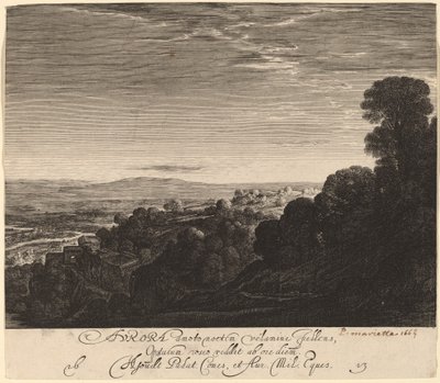 Landskap ved daggry: Aurora av Hendrik Goudt after Adam Elsheimer