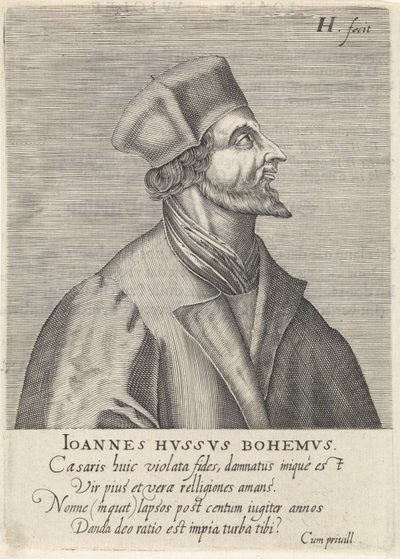 Portrett av John Hus, 1599 av Hendrik Hondius the Elder