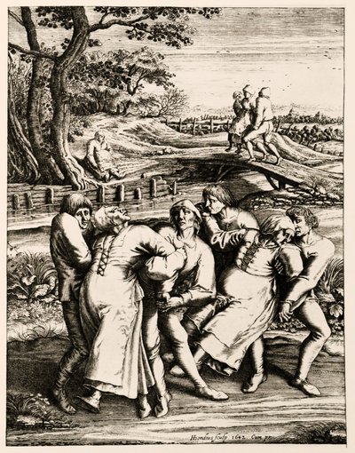 Dansepest, Strasbourg, Alsace. 1518 av Hendrik I Hondius