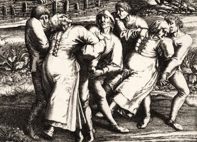 Dansepest, Strasbourg, Alsace. 1518 av Hendrik I Hondius