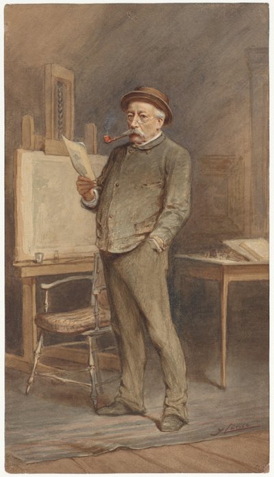 Portrett av Charles Rochussen i atelieret hans av Hendrik Jan Carel Linse