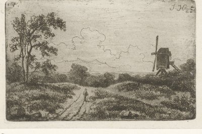 Figur på en vei nær en mølle av Hendrik Jan Hein