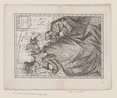 Kart over Europa, som dronning Europa i henhold til den siste inndelingen (tittel på objekt) av Hendrik Kloekhoff