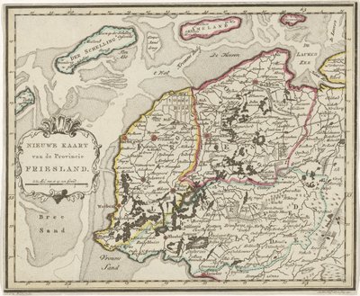 Kart over Friesland Nytt kart over provinsen Friesland (tittel på objekt) av Hendrik Kloekhoff