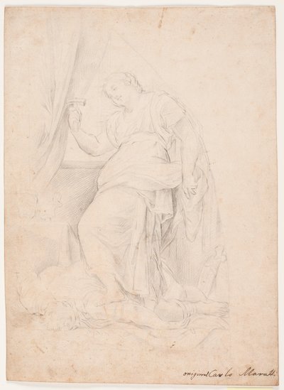 Jael dreper Sisera. Studie etter komposisjon av Carlo Maratti (Mezzetti, s. 345, nr. 150) av Hendrik Krock