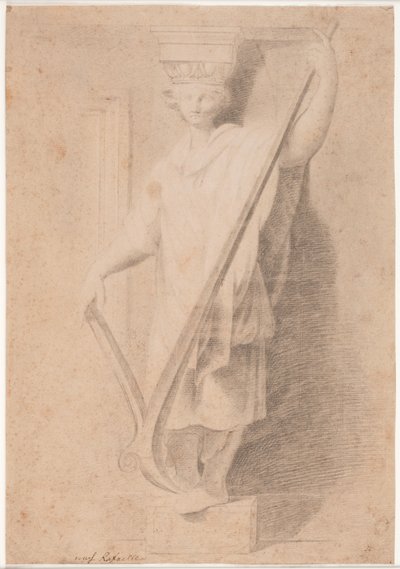 Karyatid med plog. Studer etter en figur på sokkelen for "Stanza d