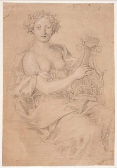 Lyrespillende muse (Erato?) av Hendrik Krock
