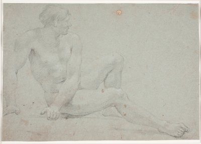 Mannlig modellstudie, sittende av Hendrik Krock