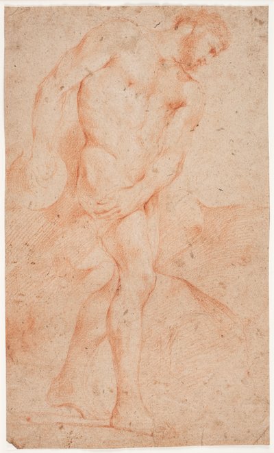 Mannlig modellstudie, stående av Hendrik Krock