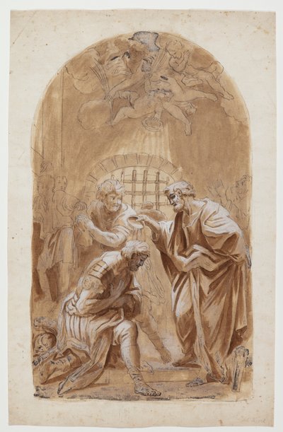 S. Peter døper S. Processus og S. Martianus av Hendrik Krock