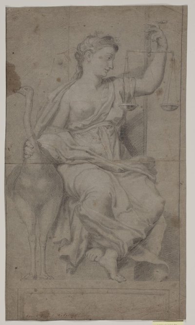 Sitting Justice. (Studium etter figur i Sala di Costantino, Vatikanet, Roma) av Hendrik Krock