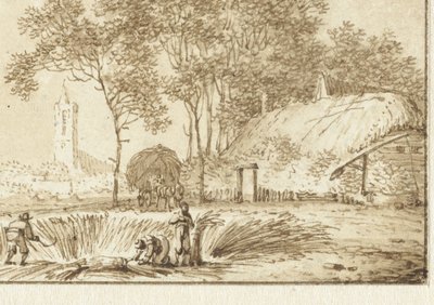 Slåmaskiner på en gård av Hendrik Meijer