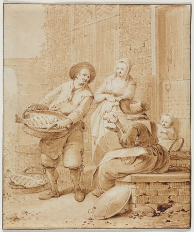The Fish Monger, andre halvdel av 1700-tallet. av Hendrik Meijer