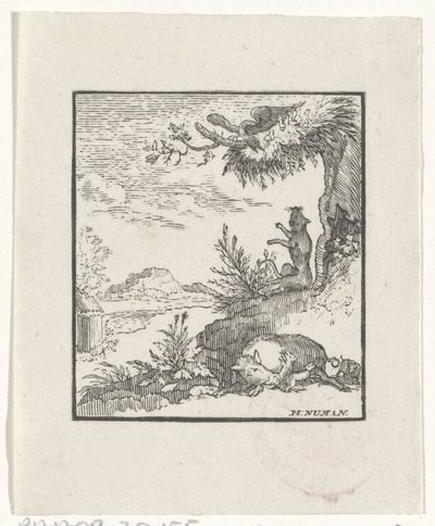 Skildring av en historie fra Aesops fabler av Hendrik Numan