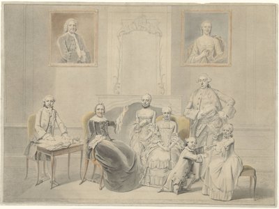 Barna til Pieter Cornelis Hasselaer og Clara Wendela Sautijn, hvis portretter henger på veggen, med deres bestemor Wendela Eleonora Reael av Hendrik Pothoven