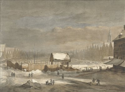 Damrak om vinteren av Hendrik Pothoven