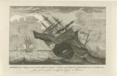 Senkingen av unionsskipet, 1782 Skildring av kantringen av landets krigsskip d