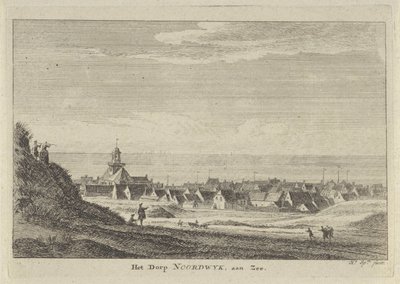 Utsikt over Noordwijk aan Zee Landsbyen Noordwijk aan Zee (tittel på objekt) av Hendrik Spilman
