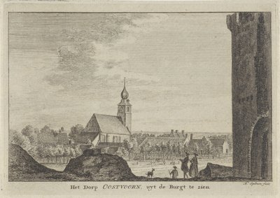 Utsikt over Oostvoorne Dorp Oostvoorn, sett fra Burgt (tittel på objekt) av Hendrik Spilman